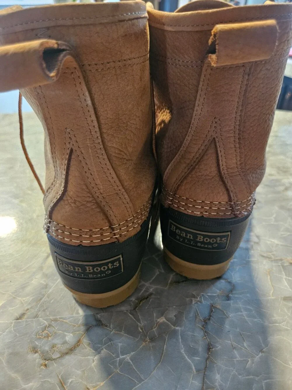 L.l bean fur lined leather boots (men's 8, fits like 8.5)